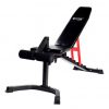 Vitox Fitness Adjustable Utility Bench with multiple incline and flat positions, featured with adjustable backrest and seat pad, carry handle and wheels for easy mobility, optional leg holder and preacher curl pad, perfect for versatile strength training at home or gym.