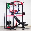 Vitox Fitness Power Rack VR225: A sturdy, rectangular metal frame designed for weightlifting exercises. It features adjustable safety bars and hooks to hold a barbell, allowing for safe squats, bench presses, and other strength training movements. The structure has multiple height settings and multi grip pull-ups and optional lat/row pulley attachment.